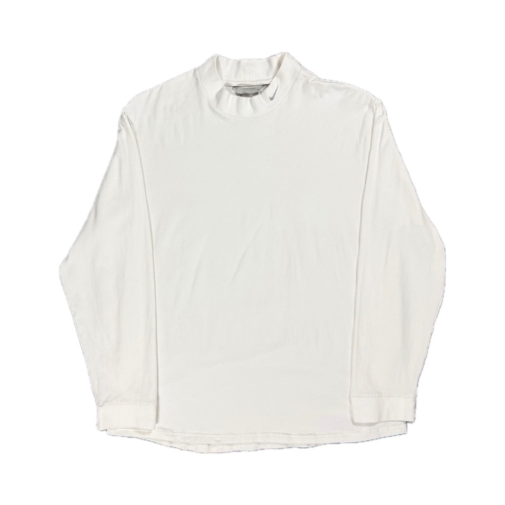 Vintage Y2K Nike white mockneck longsleeve shirt mens XXL (fits large-XL)